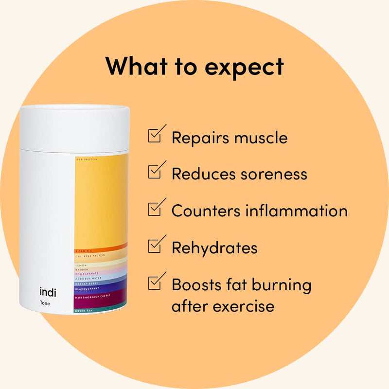 Indi Tone Supplement - Berry-Flavoured Vegan Protein Powder - Speeds Up Muscle Recovery and Metabolism - 20g of Plant Protein and Antioxidants - 480g (14 Servings) - BeesActive Australia