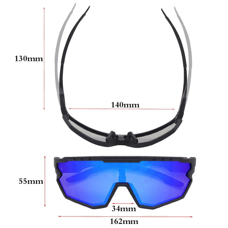 Sports Sunglasses Cycling Glasses Polarized Cycling, Baseball,Fishing, Ski Running,Golf Black Blue - BeesActive Australia