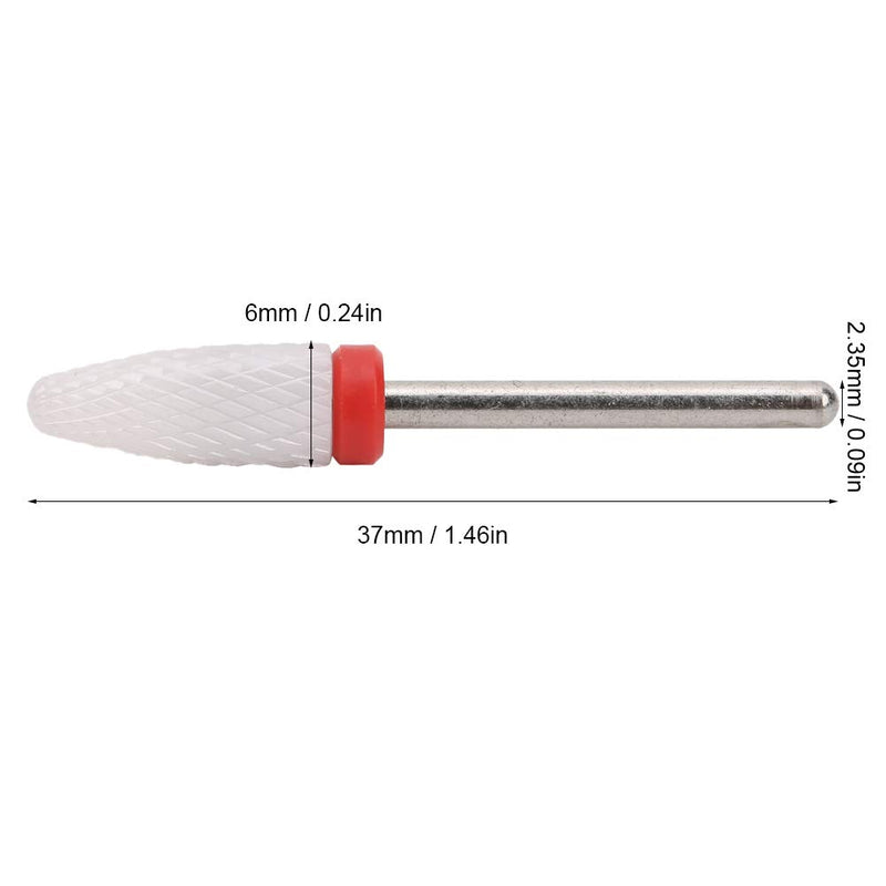 Ceramic Nail Drill Bit Corn-Head-Shape Professional Grinding Head for Nail Polishing(Red) Red - BeesActive Australia