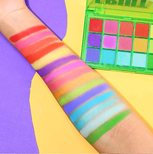 UCANBE 15 Colors Eyeshadow Palette, Matte Shimmer Glitter Neon Makeup Palette Highly Pigment Metallic Nude Blendable Eye Shadow Powder Sweet Party (Fruit Punch) Fruit Punch - BeesActive Australia