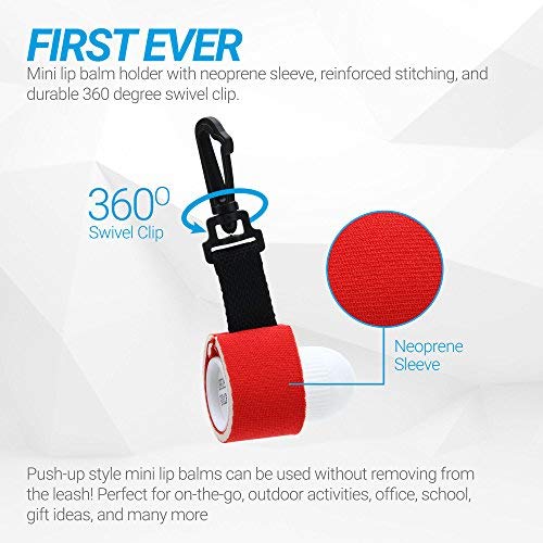 Mini Neoprene Sleeve | Lip Balm Holder with Swivel Clip - 3 pack by Mile High Online - BeesActive Australia