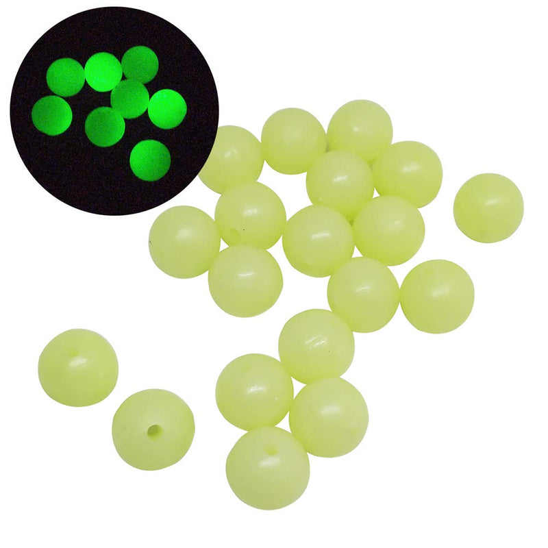 [AUSTRALIA] - 200pcs/pack Soft Rubber Fishing Beads Round Plastic Rig Beads 3mm-12mm Carp Fishing Gear Accessory Beige（Luminous） 8mm/2.2mm-0.25"/0.09" 