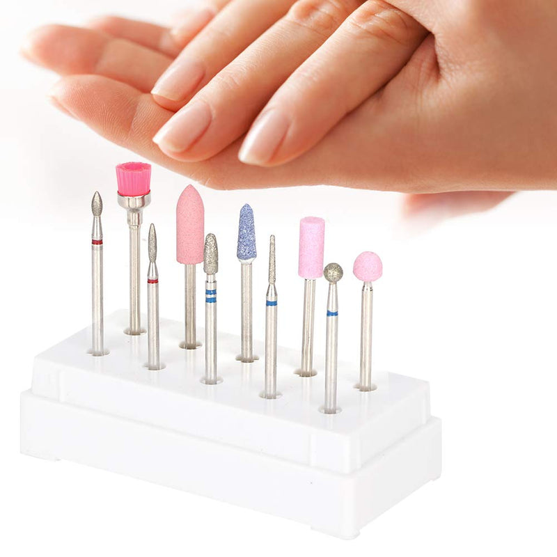 【𝐂𝐡𝐫𝐢𝐬𝐭𝐦𝐚𝐬 𝐆𝐢𝐟𝐭】 Nail Drill Bits Set, Environmentally Friendly And Harmless Pedicure Bits, Durable Excellent Durability for Home Manicure Store Salon Shop Beauty Salon(White 10-piece set) White 10-piece set - BeesActive Australia