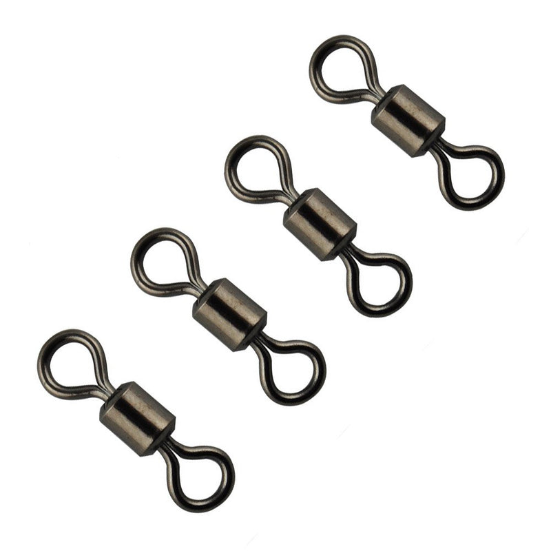 [AUSTRALIA] - JSHANMEI Fishing Swivel Rolling Barrel Swivel Copper with Black Nickel Fishing Hook Line Connector Tackle Box Accessories 320pcs/box (#2~#10) 