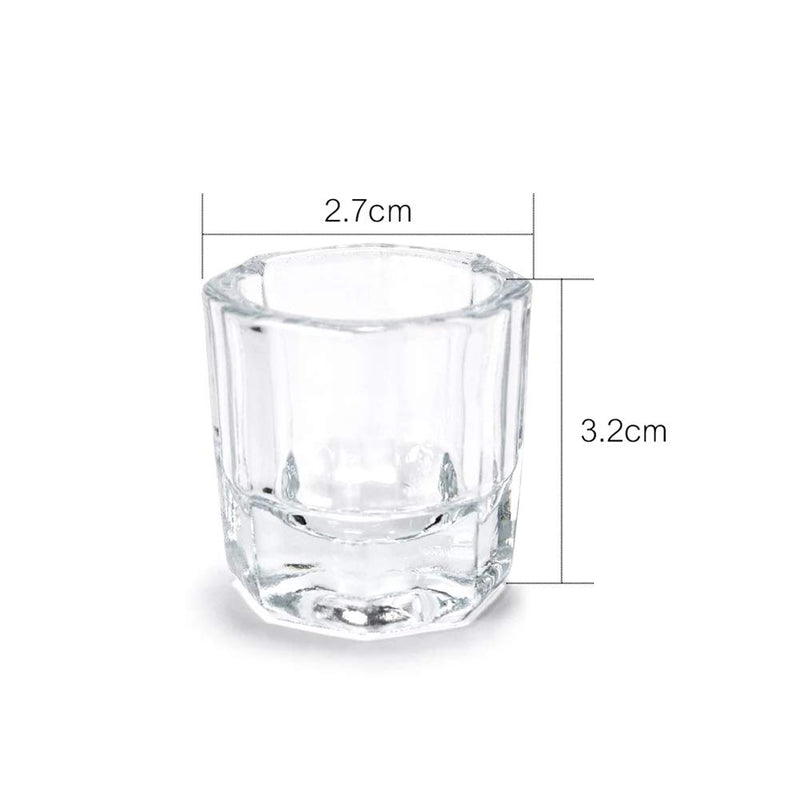 4 Pack Acrylic Crystal Dappen Dish Bowl Cup With Stainless Steel Lid Powder Liquid Cups Container Holder Manicure DIY Nail Art Tools - BeesActive Australia