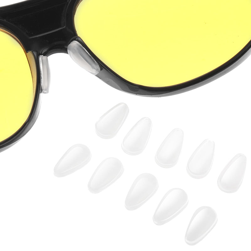 Bewudy 10 Pairs Eyeglass Nose Pads for Glasses, 3mm Adhesive Eyeglasses Nose Grips with Airbag, Soft Silicone Nosepads for Eyeglasses Sunglasses Reading Glasses (Transparent) Transparent - BeesActive Australia