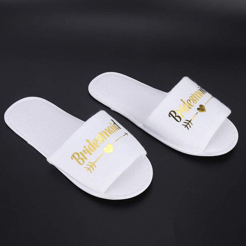 wosume 【𝐌𝐚𝐫𝐫𝒚 𝐂𝐡𝐫𝐢𝐬𝐭𝐦𝐚𝐬 𝐋𝐨𝒘𝐞𝐬𝐭 𝐏𝐫𝐢𝐜𝐞】 Slippers Disposable, 5 Pair Letters Print Disposable Slippers for Hotel Wedding Party Shooting Props(Bridesmaid) Bridesmaid - BeesActive Australia