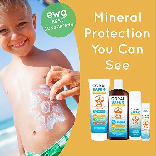 Coral Safe Natural SPF 30 Mineral Sunscreen - Body Skin Care Products for Men and Women - Hand and Facial Sunblock - Kid and Baby Safe - 3.4 fl oz - BeesActive Australia