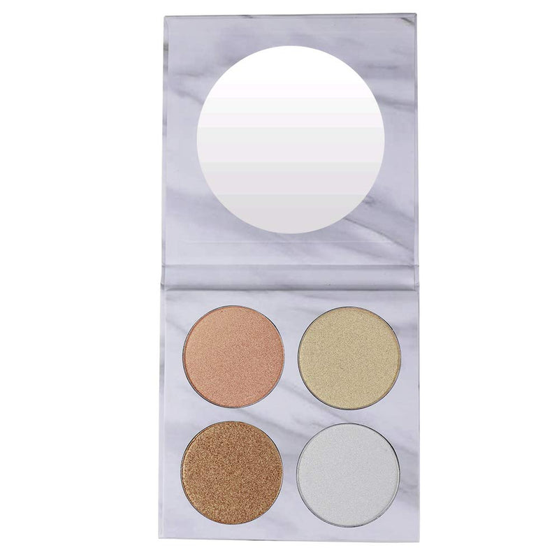 Bedazzel Pro 4 Color High Pigmented Highlighter Makeup Pressed Powder Marble, Makeup Palette - BeesActive Australia