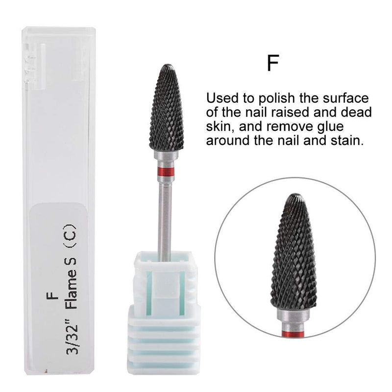 Nail Drill Bits, Ceramic Flame Grinding Head Cylinder Shape Nail Art Cutter F/M/C/XC for Polishing Drill Accessories Electric Nail File(21ST) 21ST - BeesActive Australia