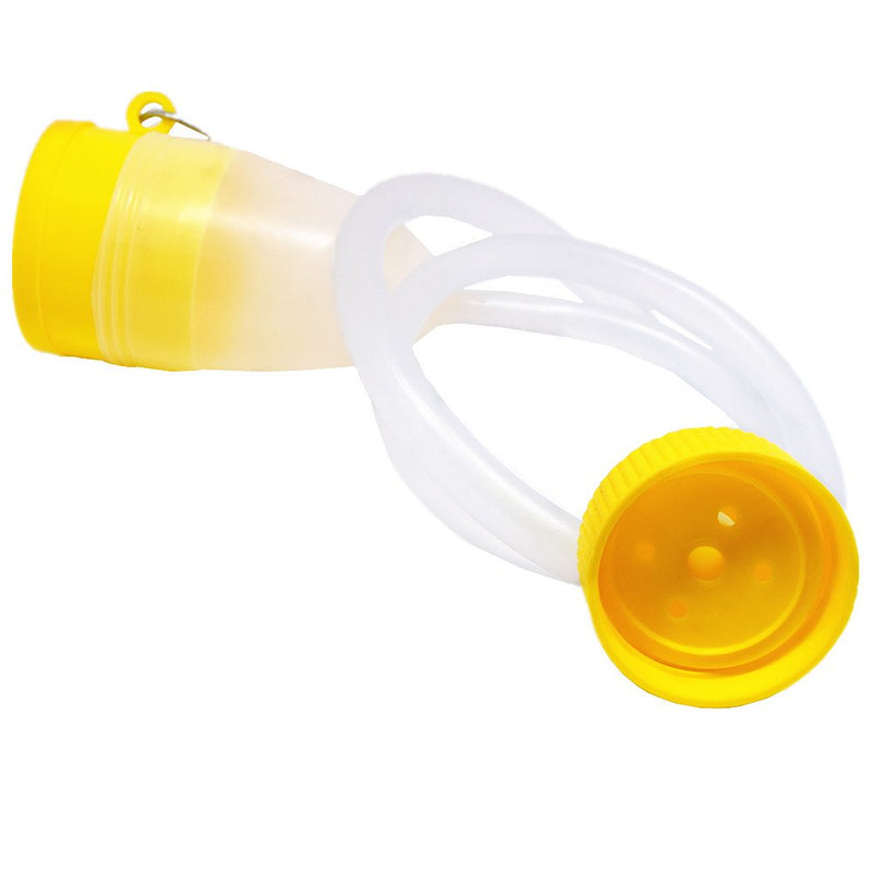 YUMSUM Travel Male Bed Urinal Pee Bottle Night Drainage Container Urine Collector with Tube for Men,1700 ML (Yellow) - BeesActive Australia
