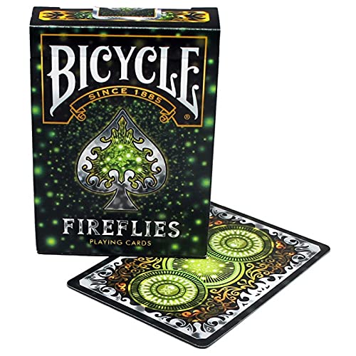 Bicycle Playing Cards 6 Decks | Fireflies Design | Limited Edition Deck Pitch-Black with Glowing Effects - BeesActive Australia