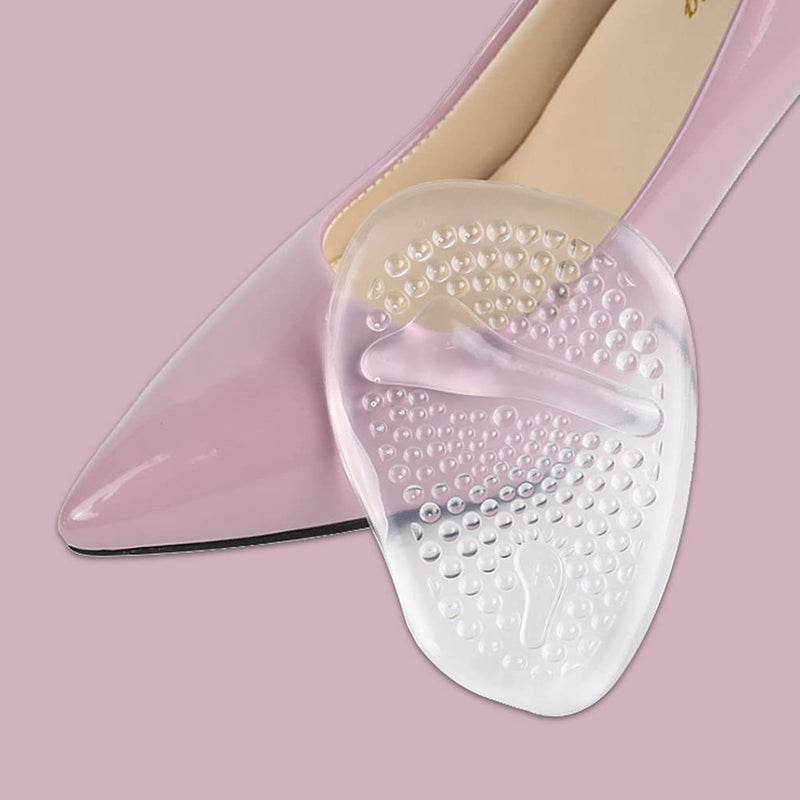 nuoshen 2 Pairs Gel Insoles Women, Metatarsal Gel Cushion Foot Pain Relief Pads Ball Foot Gel Pads Cushions (Transparent) - BeesActive Australia