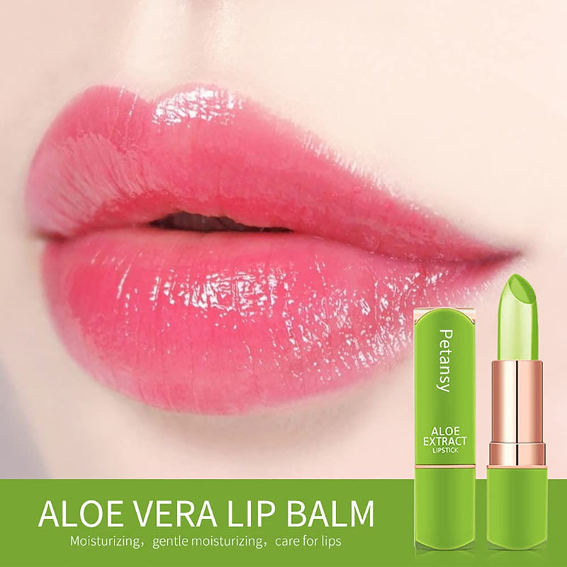 Petansy 4 Colors Aloe Vera Lipstick Jelly Lipstick Long Lasting Moisturizing Lip Balm Magic Temperature Color Changing Lip Care - BeesActive Australia