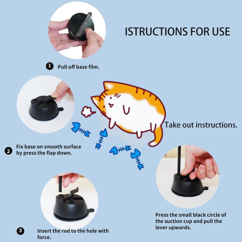 Cat Toy Wand Auto Interactive Cat Toys for Indoor Cat 6 in 1 Hands-Free Natural Bird Feather Ball Toys, Suction Cup Pet Indoor Dancing Playing Toy - BeesActive Australia