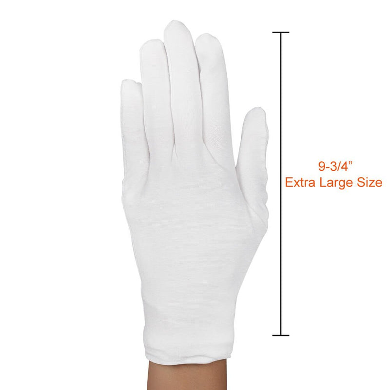 Paxcoo 6 Pairs XL White Cotton Gloves for Dry Hand Moisturizing Cosmetic Eczema Hand Spa and Coin Jewelry Inspection - BeesActive Australia