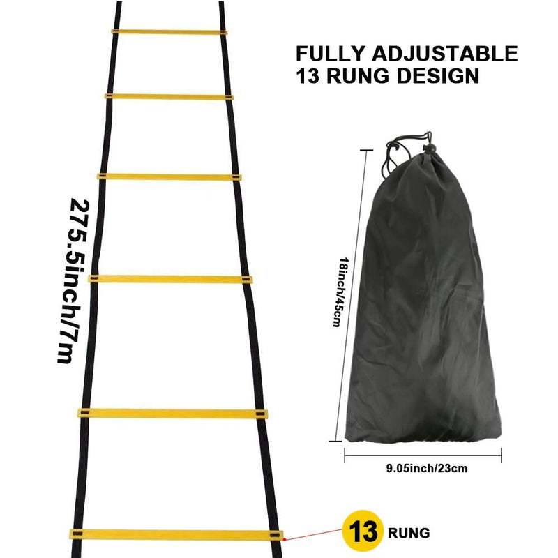 [AUSTRALIA] - Teenitor 13 Rung Agility Ladder Speed Ladder Training Ladder for Soccer, Speed, Football Fitness Feet Training Carry Bag 