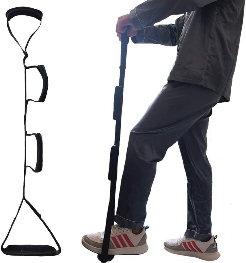 Fanwer 35-44 Inch Long Leg Lifter Strap - Multi-Loop Adjustable, Padded Handgrips & Soft Foot Pad, Hip & Knee Replacement Surgery, Rigid Foot Loop & Hand Grip, Mobility Aids for Wheelchair, Car, Bed 1 Count (Pack of 1) - BeesActive Australia