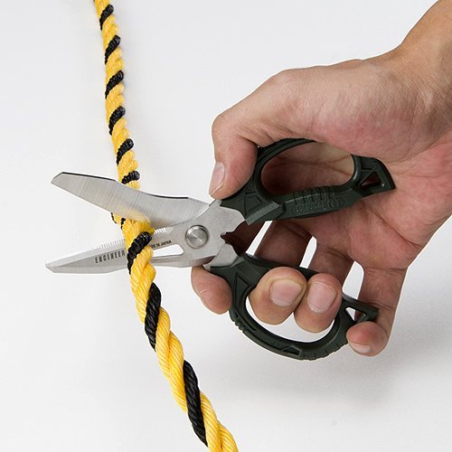 ENGINEER PH-55 Multi-Function, 160mm Compact Scissors, Electrician Scissors, with 4-in-1 Combi Blade - cuts Carpet, Leather, Solid Copper Wire, Insulated cable, CDs, Thick Rope & More. Made in Japan Single - BeesActive Australia