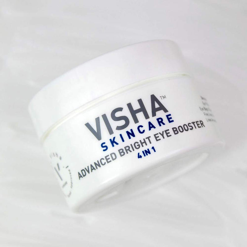 Visha Skincare Advanced Bright Eye Booster - Under Eye Cream for Dark Circles and Puffiness - Anti Wrinkle Eye Cream (0.5oz) - BeesActive Australia