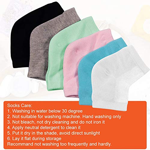 Vtrem Moisturizing Socks 6 Colors Gel Heel Socks for Dry Cracked Feet Washable & Reusable Mesh Heel Sleeves Toe Open Helps Repair Dry Heels, Rough Calluses, Dry Skin for Man Women - BeesActive Australia
