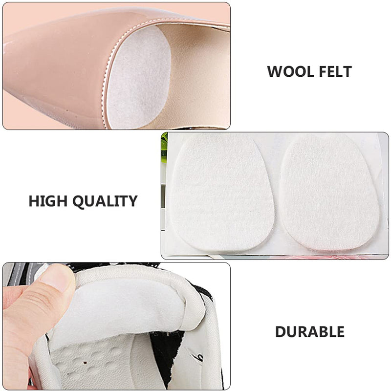 EXCEART Invisible Forefoot Cushion 5 Pairs Shoes Tongue Stick Cushions Thin Felt Forefoot Pads Foot Pain ( White ) - BeesActive Australia