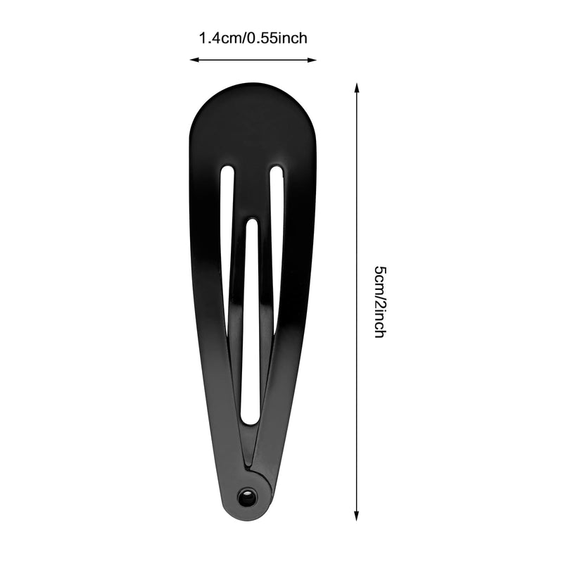 Hair Clips, 120 Pack Black Barrettes Women Metal Snap Hair Clips, Funtopia 2 Inch No Slip Metal Barrettes for Girls Kids Teens Women 2.Black - BeesActive Australia