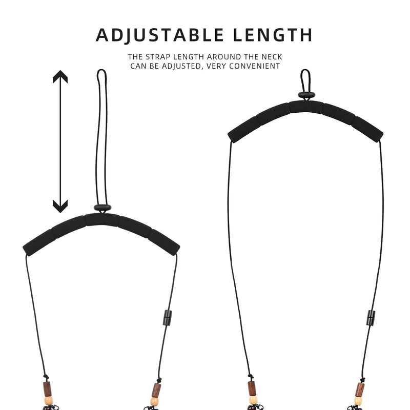 SF Fly Fishing Lanyard Necklace Unloaded Black Adjustable Tool Holder with Foam Neck Strap Horizontal Tippet Bar Quick Release for Fishing Accessories Black-Only Lanyard - BeesActive Australia