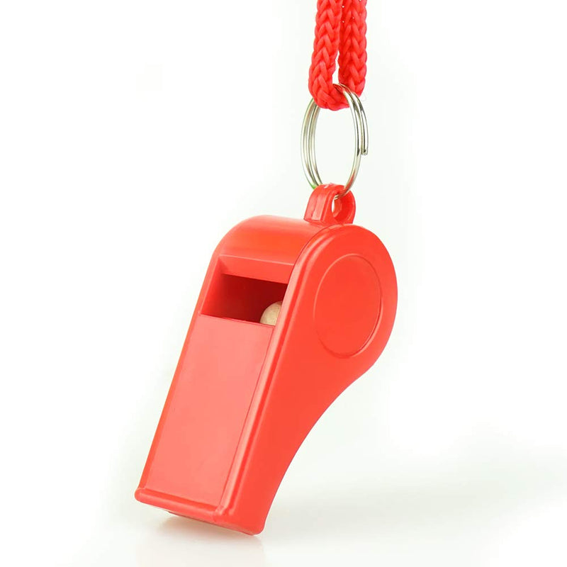 Hipat Red Emergency Whistles with Lanyard, Loud Crisp Sound, 2 Packs Plastic Whistles Ideal for Lifeguard, Self-Defense and Emergency - BeesActive Australia