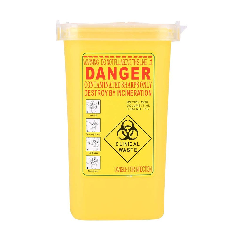 Needle Container - Tattoo Medical Plastic Sharps Container, Disposal Container, Medical Waste Box 1 Litre (Color : Yellow) - BeesActive Australia