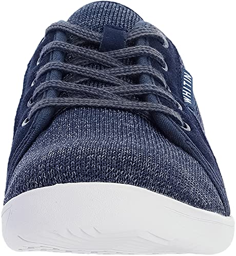 WHITIN Men's Minimalist Barefoot Sneakers | Wide fit | Zero Drop Sole | Upgraded Footbed 12 Blue ( Blended ) - BeesActive Australia