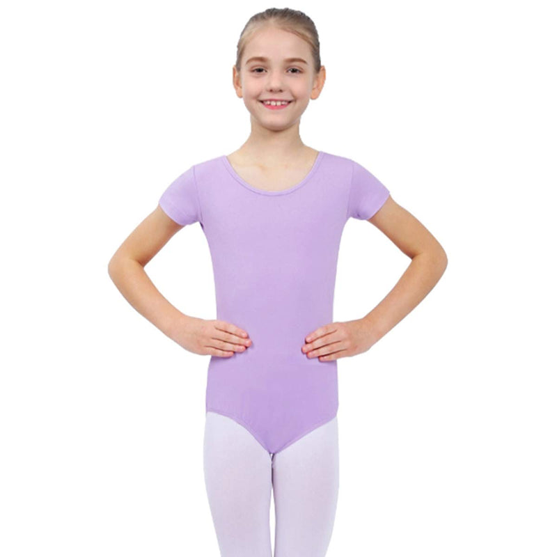 Ballet Leotard for Girls, Basic Dance Ballet Leotards Short Sleeve, Crisscross Straps Back Dance Tops for Girls/Toddlers Purple 10-12 Years - BeesActive Australia
