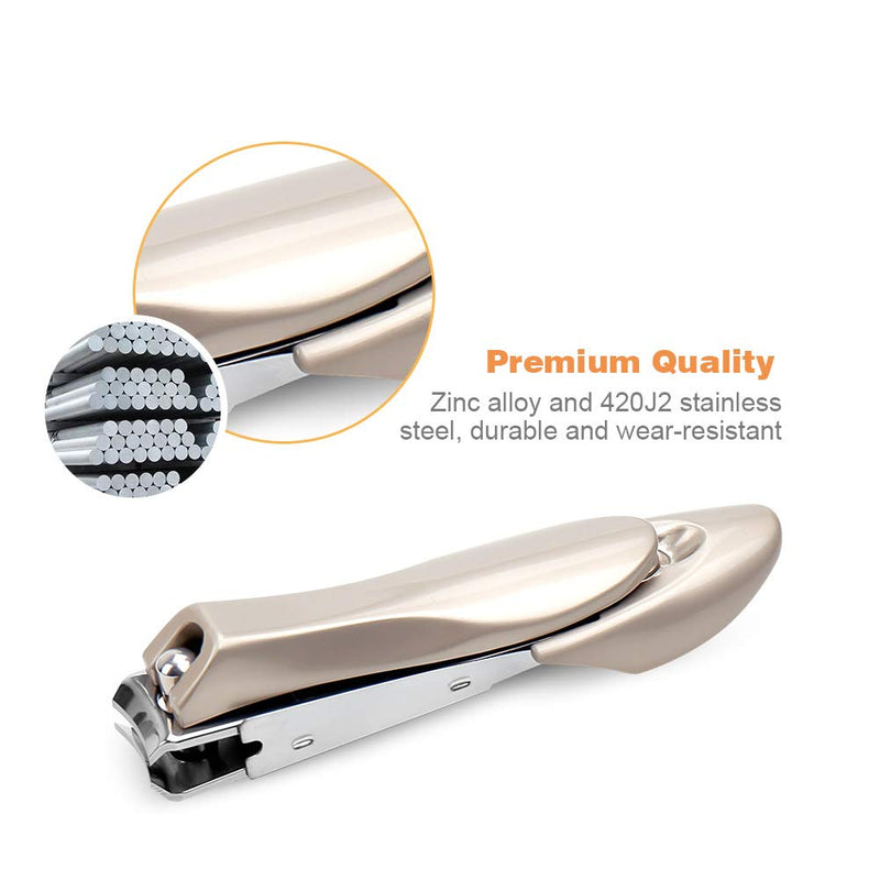 2 Pack Nail Clippers, Zinc Alloy Stainless Steel Nail Cutters, Cutting Force Fingernail Clipper and 4mm Wide Jaw Thicker Toenail Clipper, Ergonomic Design Nail Trimmer for Adults, Kids, Elderly - BeesActive Australia