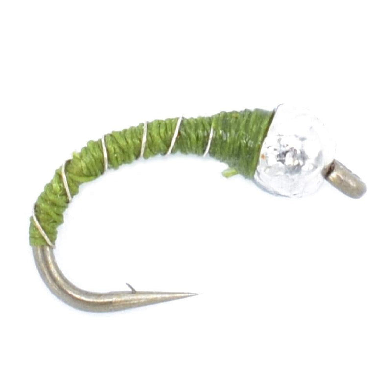The Fly Fishing Place Olive Zebra Midge Assortment Silver Bead Head - 3 Each of 3 Sizes 14, 16, 18 - Tailwater Fly Fishing Flies Collection - BeesActive Australia