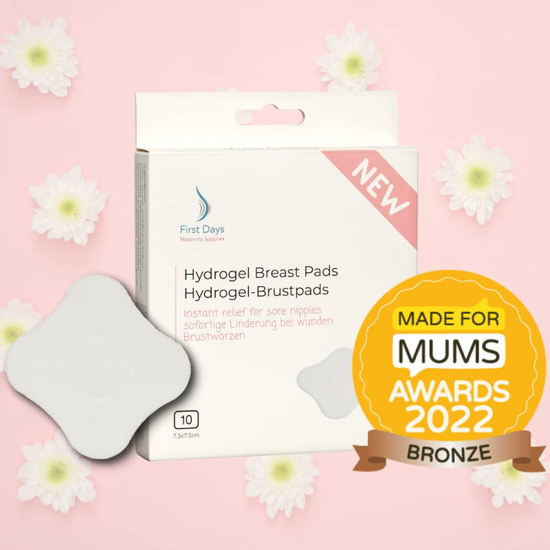 First Days Maternity - Hydrogel Breast Pads for Sore Nipples - Instant Cooling Relief - Pack of 10 Pads - Breastfeeding Essential Aid for New Mum - BeesActive Australia