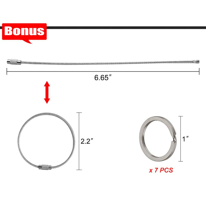 STURME Carabiner Clip 3" Aluminum D-Ring Locking Durable Strong and Light Large Carabiners Clip Set for Outdoor Camping Screw Gate Lock Hooks Spring Link Improved Design Pack Assorted 7 Pcs - BeesActive Australia