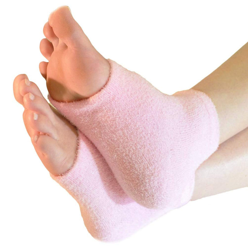 Beaupretty Moisturizing Heel Socks Gel Heel Socks Toeless Spa Socks Soft Heel Socks for Dry Hard Cracked Skin (Pink) 10 x 6 x 1cm Pink - BeesActive Australia