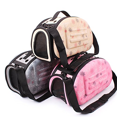 Foldable Pet Dog Cat Carrier Cage Collapsible Travel Kennel - Portable Pet Carrier Outdoor Shoulder Bag for Puppy Kitty Small Medium Animal Bunny Ferrets Transport Carry S Pink - BeesActive Australia