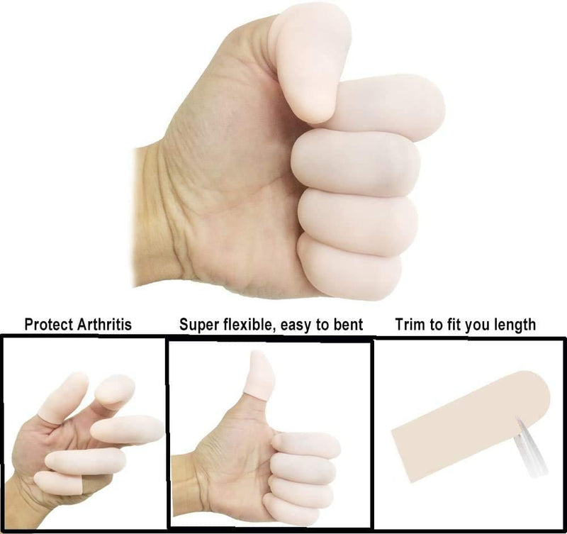 Mcvcoyh Finger Protectors, 14 Pcs Finger Cots, Gel Finger Sleeves to Protect Fingertips, Hand Eczema 12 Pack - BeesActive Australia