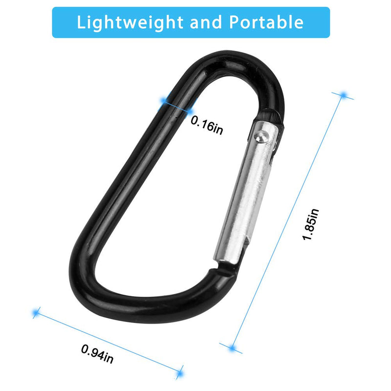 20PCS Mini 1.85"/4.7CM Aluminum Carabiners with 10PCS Nickel Metal Key Rings Lightweight D Shape Keychain Clips Small Multipurpose Carabiner Buckles for Indoor Outdoor Use - BeesActive Australia