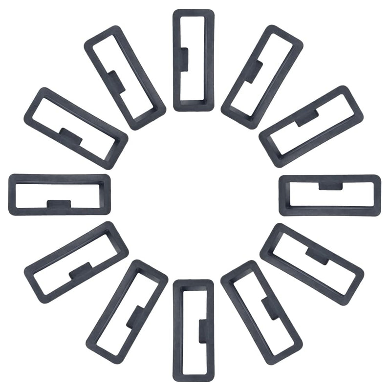 12-PACK Rubber Silicone Watch Band Compatible with Garmin Vivoactive/Forerunner Watch Strap Fastener Ring Security Loops 20mm Black - BeesActive Australia