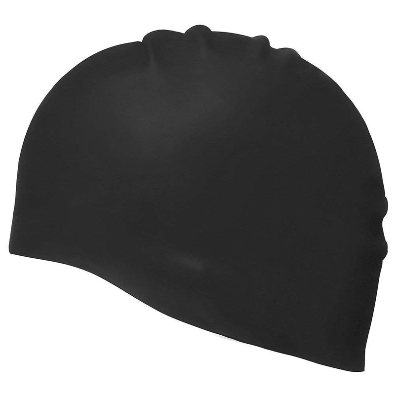 [AUSTRALIA] - Dreamslink Swim Cap, Comfortable Solid Silicone Swim Caps Fit for Long Hair and Short Hair, Swimming Cap for Men Women Adult Youths Black 