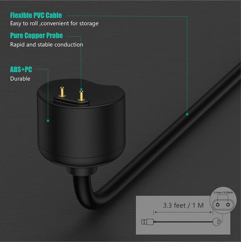 TUSITA [2-Pack Charger Compatible with Xiaomi Mi Band 6 /Mi Band 5, Amazfit Band 5 - USB Magnetic Charging Cable 3.3ft/100cm - Fitness Tracker Accessories - BeesActive Australia