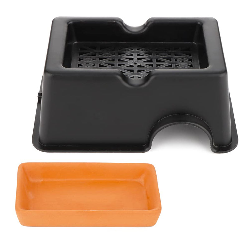 DQITJ Reptile Hideout Box Sink Humidifier with One Small Carpet Mat and One Bunch of Artificial Leaves for Lizard Snake Leopard Gecko Spider Frog Turtle - BeesActive Australia