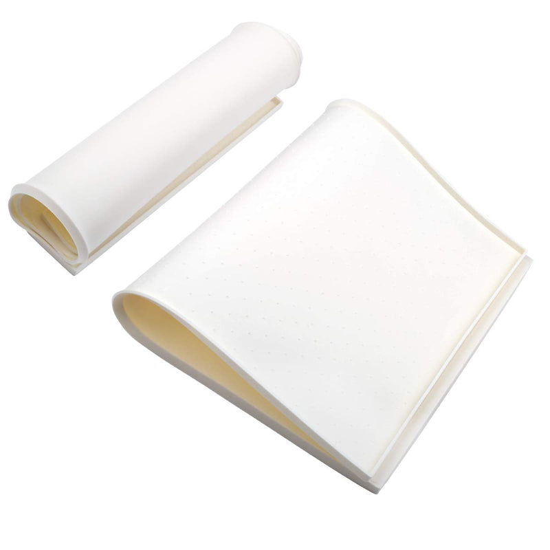 AMZNOVA Dog Feeding Mat, Silicone Pet Food Mat, Food Grade Waterproof Anti-Messy Raised-Edges Mat for Puppy Kitty Dog Cat L: 24x16inch Ivory - BeesActive Australia