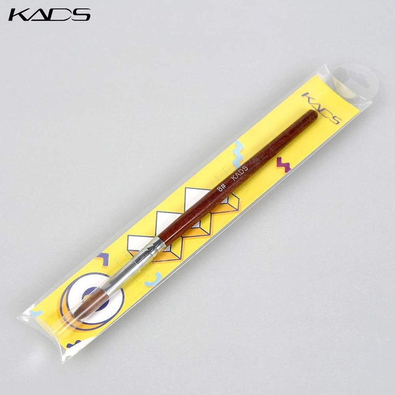 KADS Kolinsky Sable Acrylic Nail Art Brush Red Wood Pen Nail Brush for Nail Art Manicure Tool (8#) - BeesActive Australia