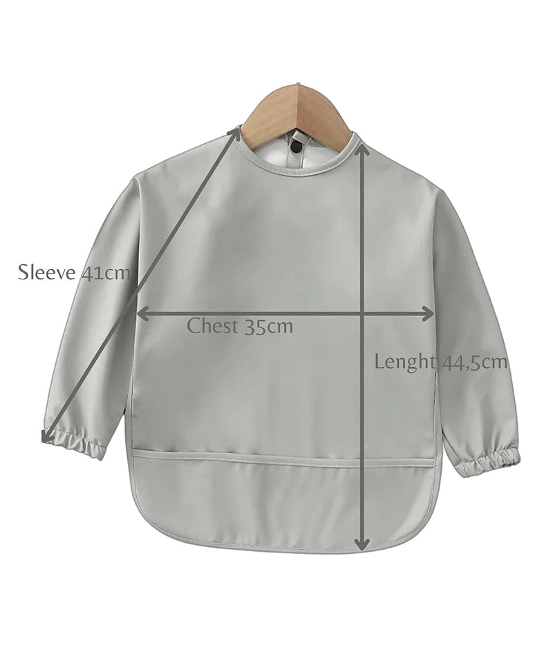 Blumie Baby Bibs with long sleeves, waterproof wipe clean cape for weaning, painting apron for infants and toddlers 6-36 months Blue - BeesActive Australia
