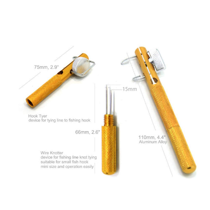 Dofover Aluminum Alloy Manual Fishing Hook Tier Double-Headed Needle Knots Tie Fishing Line Knotter Fishhook Tie Device Fly Tying Tool 2 PACK - BeesActive Australia