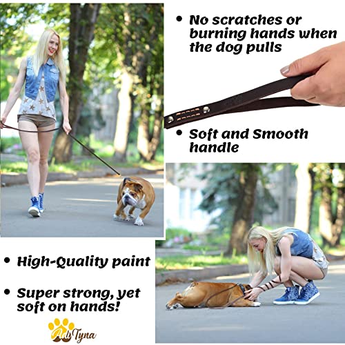 ADITYNA Leather Dog Leash 6 Foot - Soft and Strong Leather Leash for Small and Medium Dog 6 ft x 5/8" Brown - BeesActive Australia