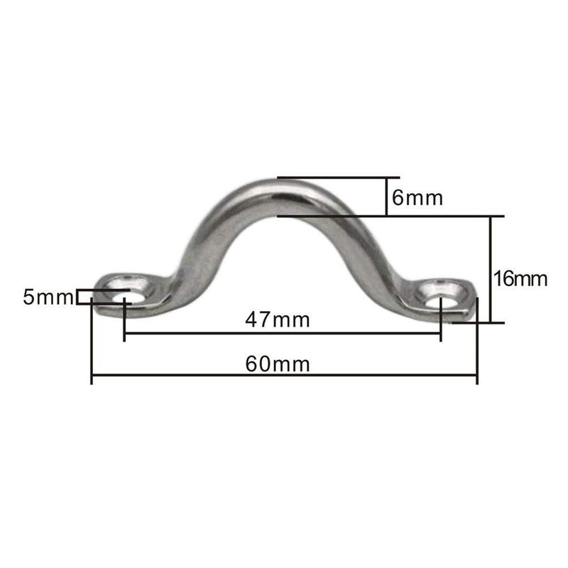 [AUSTRALIA] - Tebery 3/4-Inch Pad Eye, Tie Down, Kayak Deck Loops, Stainless Steel Loop with Screws, 10 Pack 